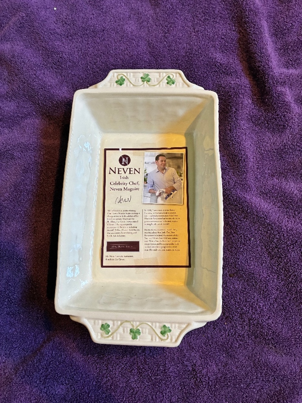 New Belleek Everyday Nevin McGuire Irish Ceramic Baking Dish